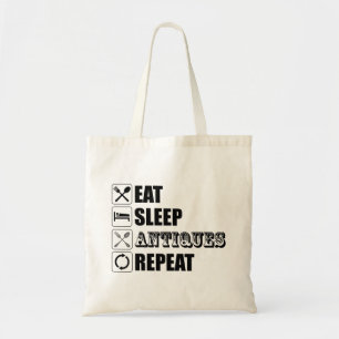 Tote Bag Manger. Dormir. Antiquités. Recommencer