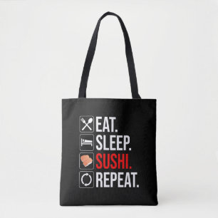 Tote Bag Manger. Dormir. Sushi. Répéter