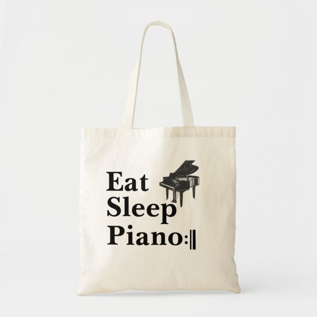 Tote Bag Manger Piano Sommeil Répéter Grand Piano Pianiste  (Devant)