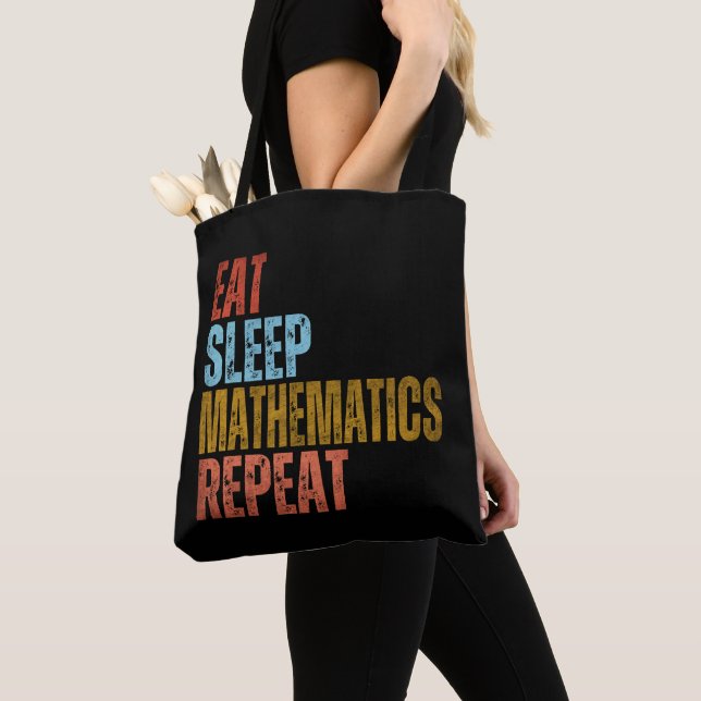 TOTE BAG MANGER SOMMEIL MATHÉMATIQUES RÉPÉTER (De près)