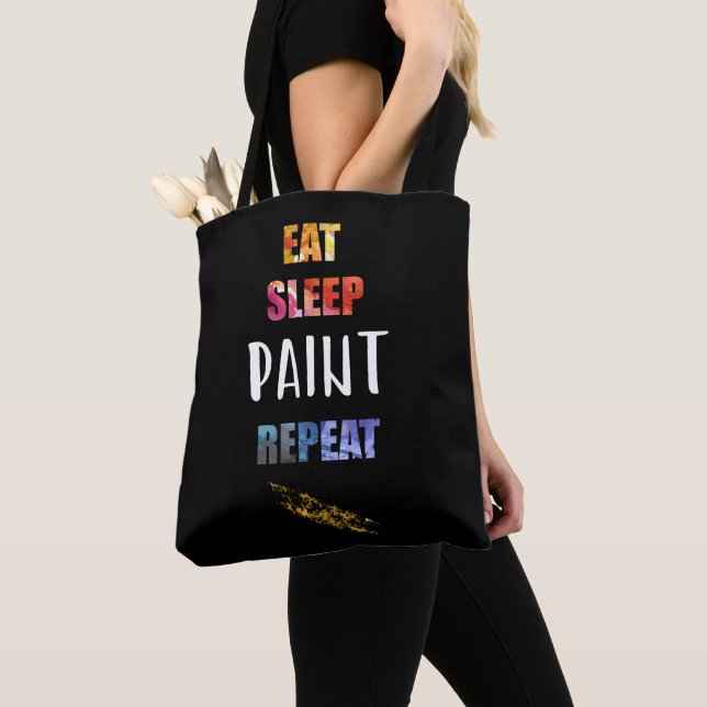 Tote Bag Mangez, dormez, peignez, répétez. Cadeau (De près)