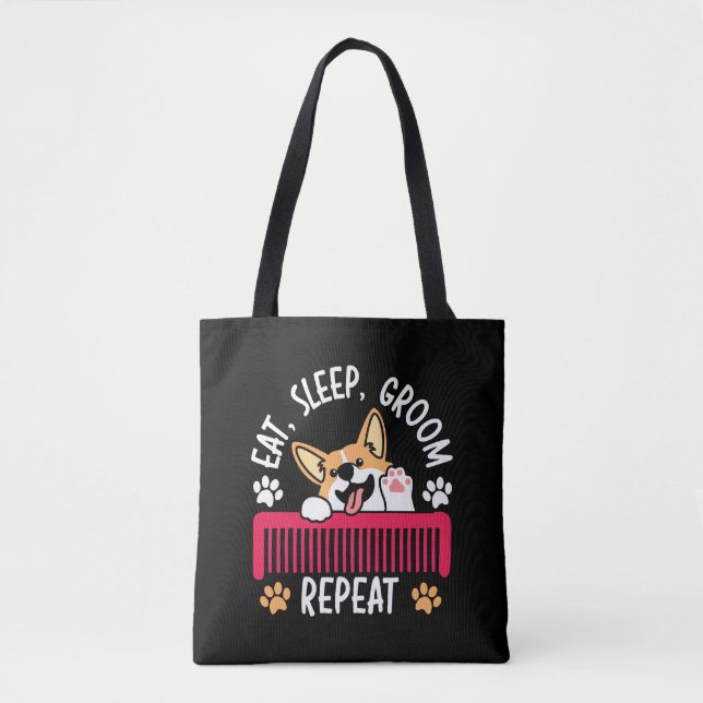 Tote Bag Mangez la chambre de sommeil Répétez le animal de  (Devant)