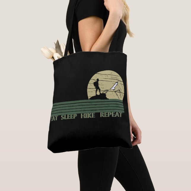Tote Bag Mangez la répétition de la randonnée de sommeil po (De près)