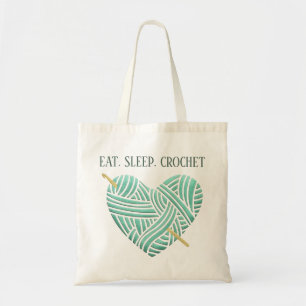 Tote Bag Mangez le sommeil et le coeur du Crochet