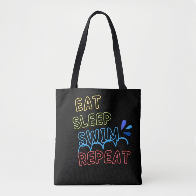 Tote Bag Mangez le sommeil nager répéter (Devant)