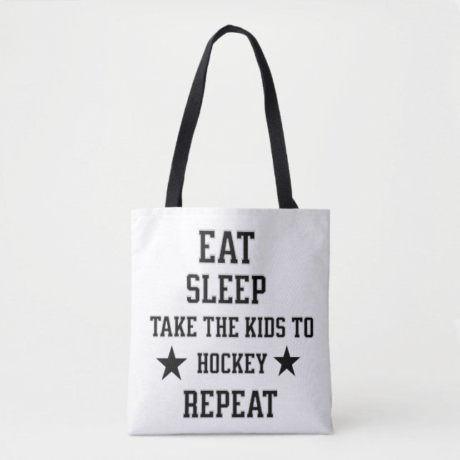 Tote Bag Mangez le sommeil Prenez les enfants au hockey rép (Devant)