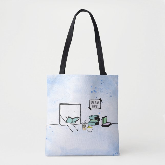 Tote Bag Mangez, lisez, répétez l'amour du livre (Devant)