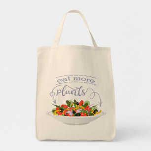 Tote Bag Mangez plus de plantes frais motivation salade let