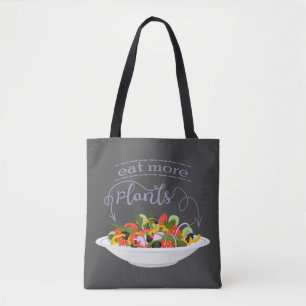 Tote Bag Mangez plus de plantes frais motivation salade let