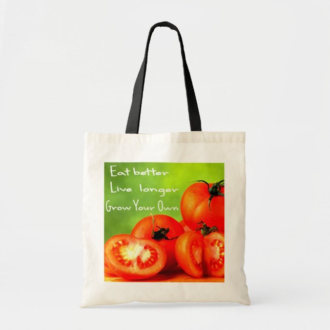 TOTE BAG MANGEZ PLUS LONG MIEUX VIVANT (Devant)