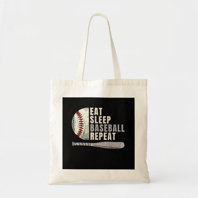 Tote Bag Mangez Sleep Baseball Répéter Funny Baseball Playe (Devant)