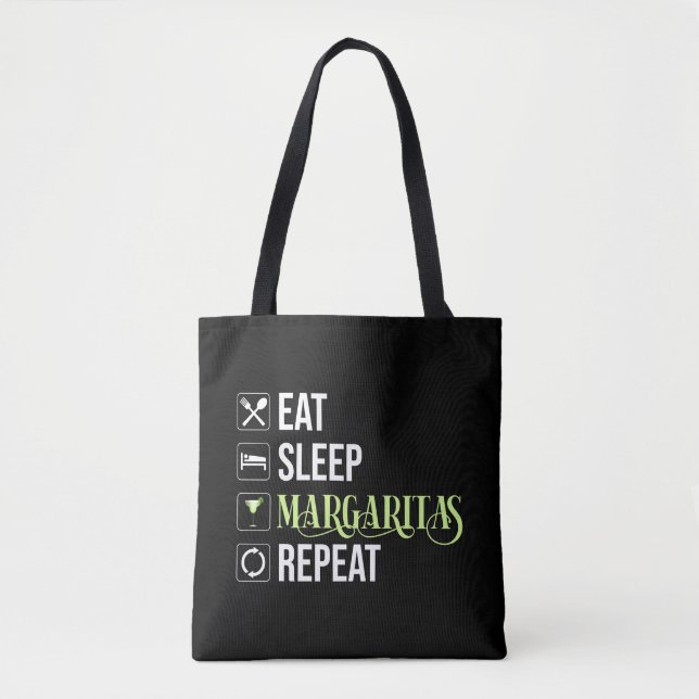 Tote Bag Mangez Sleep Margaritas Répéter (Devant)