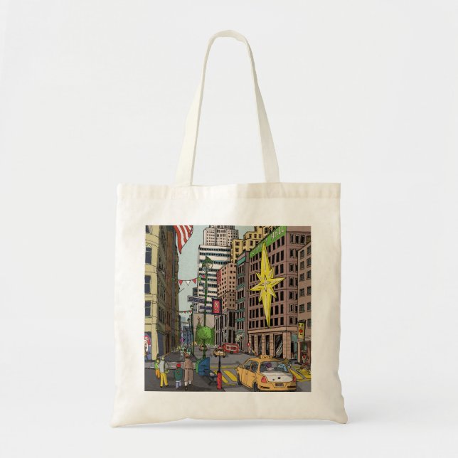Tote Bag Manhattan Winter New York Illustration de Noël (Devant)