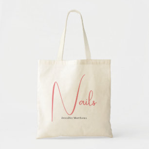 Tote Bag Manicuriste moderne glam rose neon neon technicien