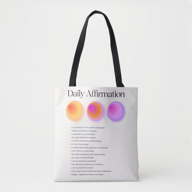 Tote Bag manifestation d'affirmations quotidiennes (Devant)