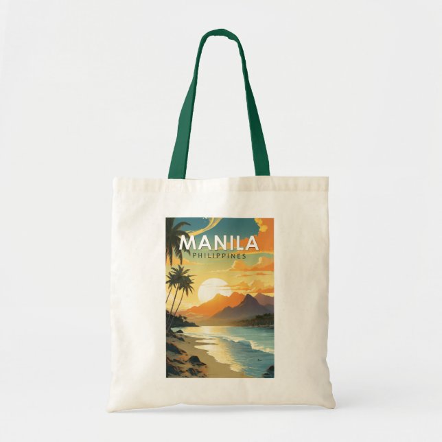 Tote Bag Manille Philippines Travel Art Vintage (Devant)