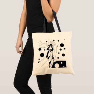 Tote Bag Mannequin de mode rétro, mode Art Déco vintage