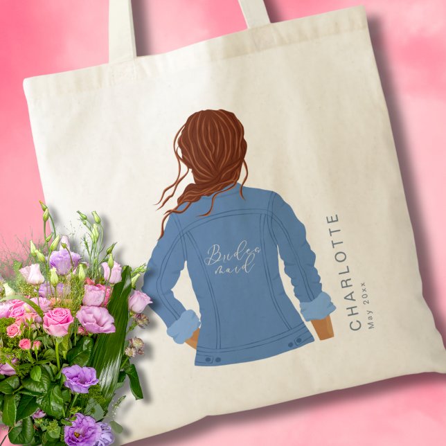 Tote Bag Manteau en jean dessiné à la main pour demoiselle  (Créateur téléchargé)