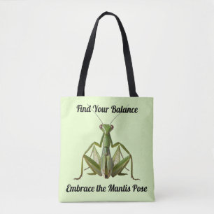Tote Bag Mantis de prière verte Yoga personnalisé