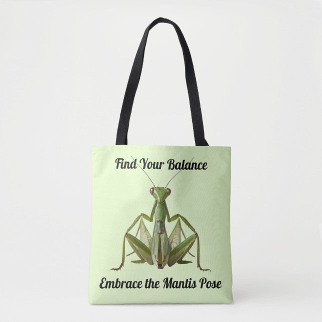 Tote Bag Mantis de prière verte Yoga personnalisé (Devant)