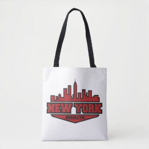 Tote Bag Manuscrit de style de bloc de Brooklyn New York  
