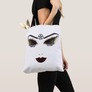 Tote Bag Maquillage Pentacle Beauty Face Cils & Lèvres Fonc