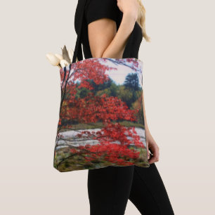 Tote Bag Marais rouge du feuillage d'automne
