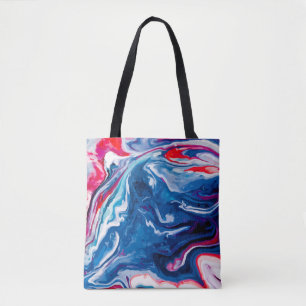 Tote Bag Marbre bleu rouge