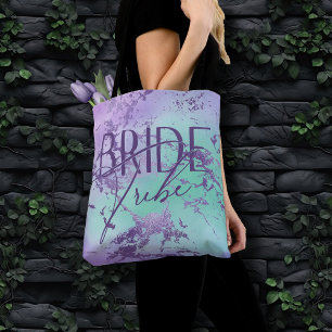 Tote Bag Marbre Élégant   Tribu de la Mariée Lavande Violet