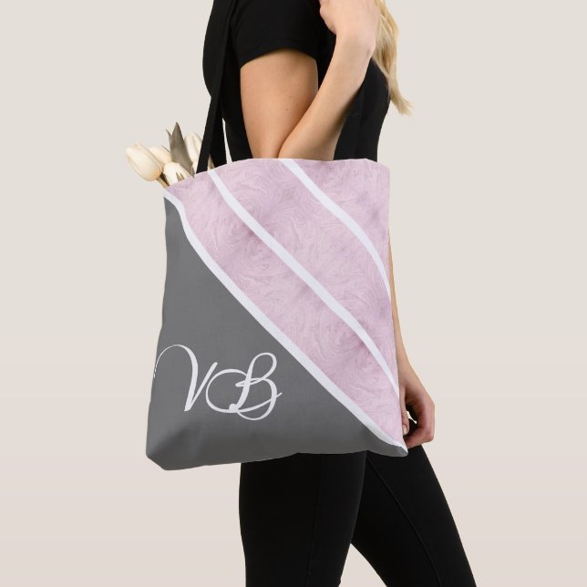 Tote Bag Marbre rose et gris (De près)
