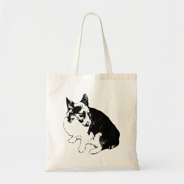 Tote Bag Marche du marché, Montre Corgi (Devant)