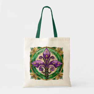 Tote Bag Mardi Gras Vitrail Fleur de lis