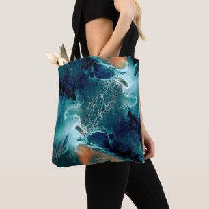Tote Bag Marées émeraude en mouvement
