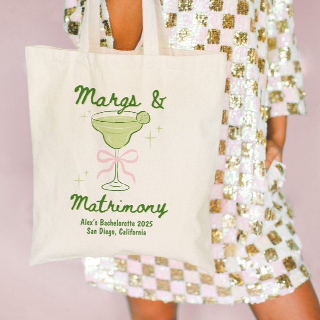 Tote Bag Marges & Mariage Bachelorette personnalisée (Margs & Matrimony Bachelorette Custom Tote Bag)