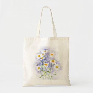 Tote Bag Marguerite marguerite peinte à la main aquarelle M