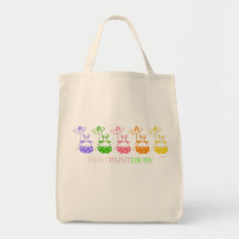 marguerite pastel bunny toile fourre-tout