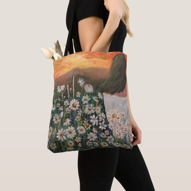 Tote Bag Marguerites au coucher du soleil (De près)