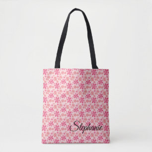 Tote Bag Marguerites aux teintes de rose