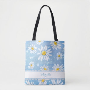 Tote Bag Marguerites blanches d'aquarelle