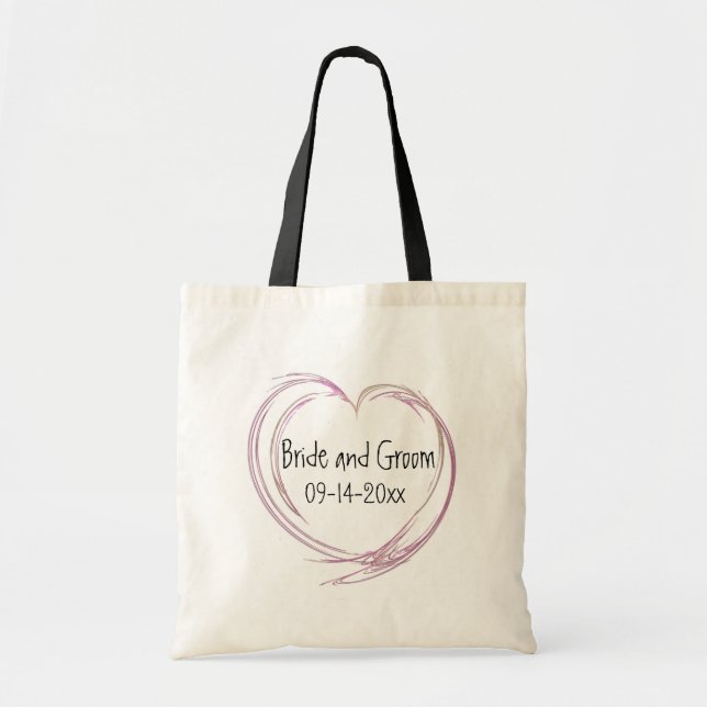 Tote Bag Mariage Abstrait rose (Devant)