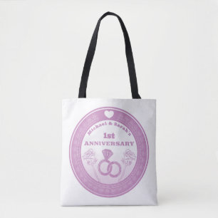 Tote Bag Mariage anniversaire dentelle look changer l'année