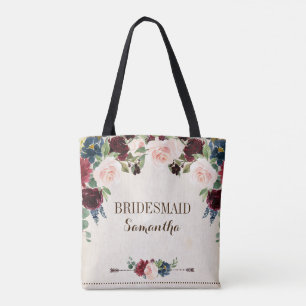 Tote Bag Mariage campagnard de Boho Rustique Floral de la m