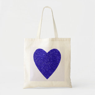 Tote Bag Mariage Cœur Bleu Pailleté