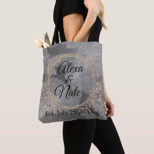 Tote Bag Mariage de  de couronne fleurie de plumes chic