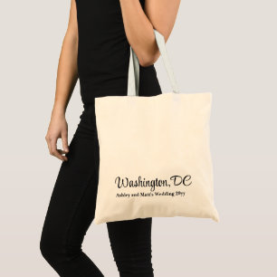 Tote Bag Mariage de destination personnalisée Bienvenue à W