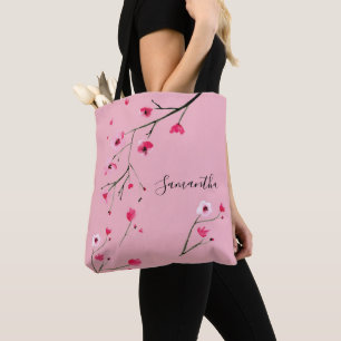 Tote Bag Mariage de fleurs de cerisier rose