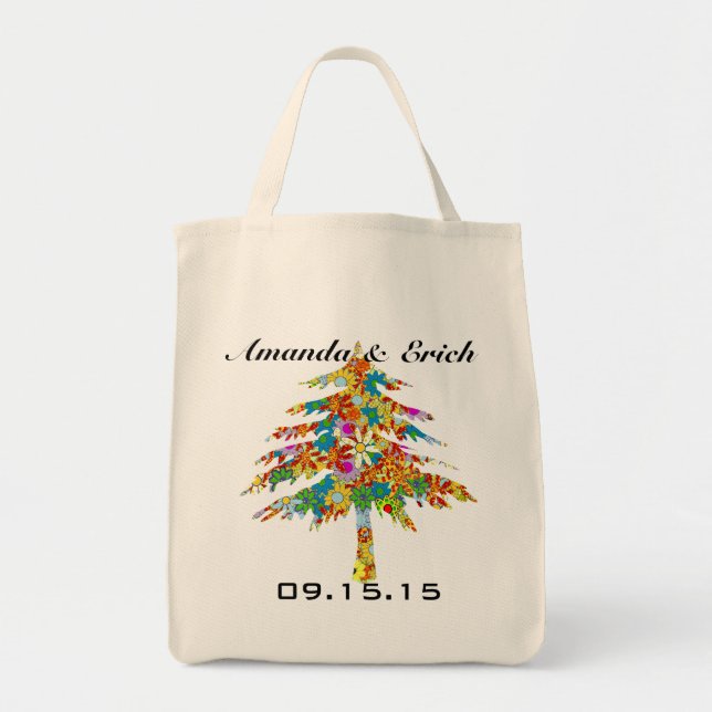 Tote Bag Mariage de la forêt de pins enchantés (Devant)