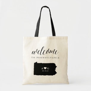 Tote Bag Mariage de la Silhouette de l'État de Pennsylvanie