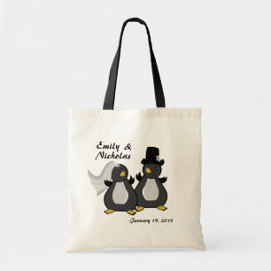 Tote Bag Mariage de mariée de pingouin et de chambre