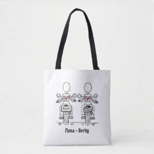 Tote Bag Mariage de motocyclette de deux mariées